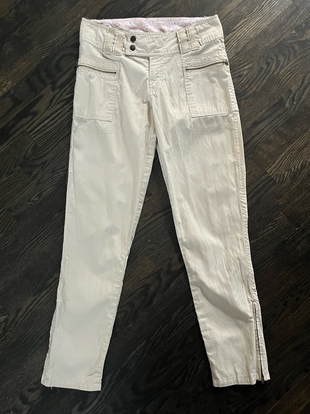 725 Originals Vintage Y2K 100% Cotton Cream Straight Leg Pants Size Junior 5